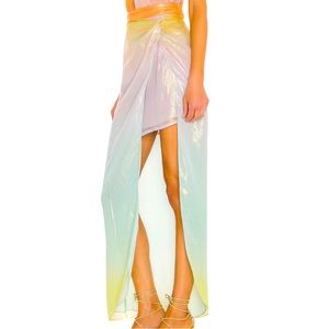 HP 🎉 Rococo Sand Free People Leal XL Purple Blue Ombre Chiffon Metallic Shimmer